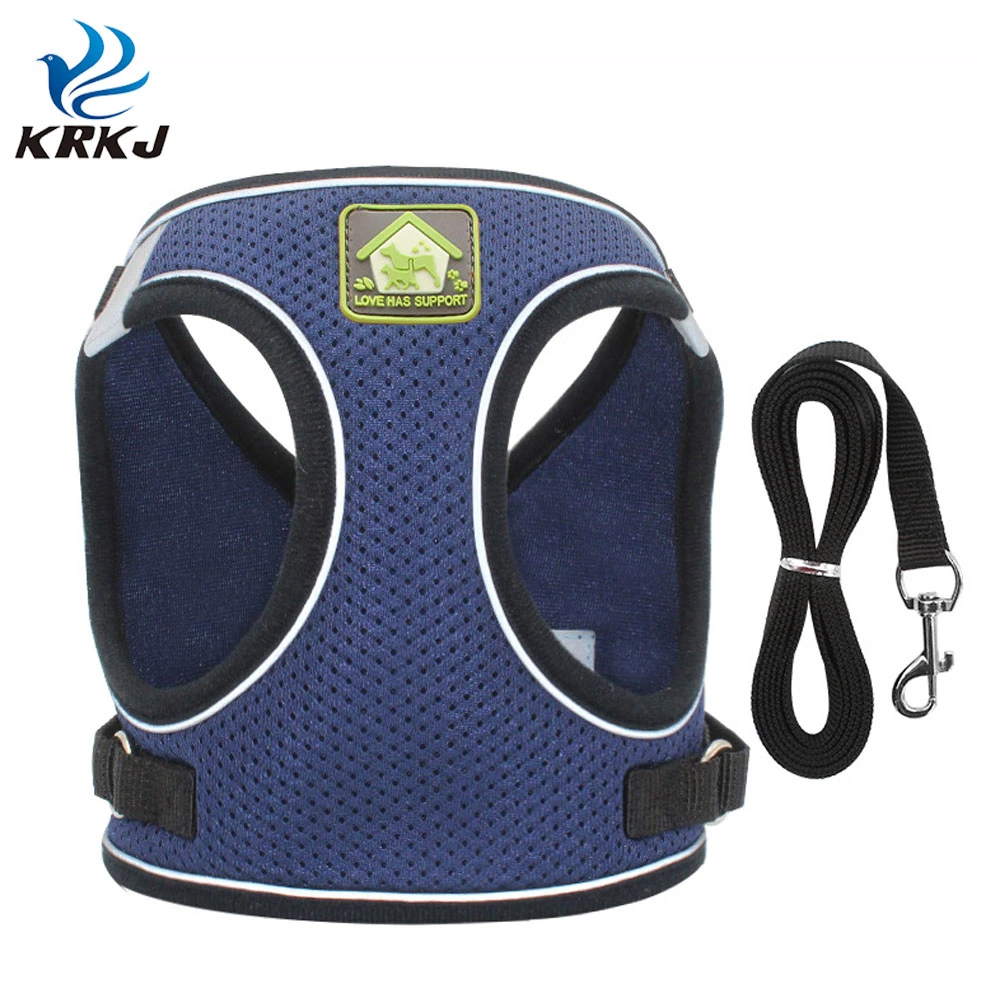 Tc1208 Color Available Breathable Anti-Pull Pet Rope Leash and Mesh Harness Vest for Dog